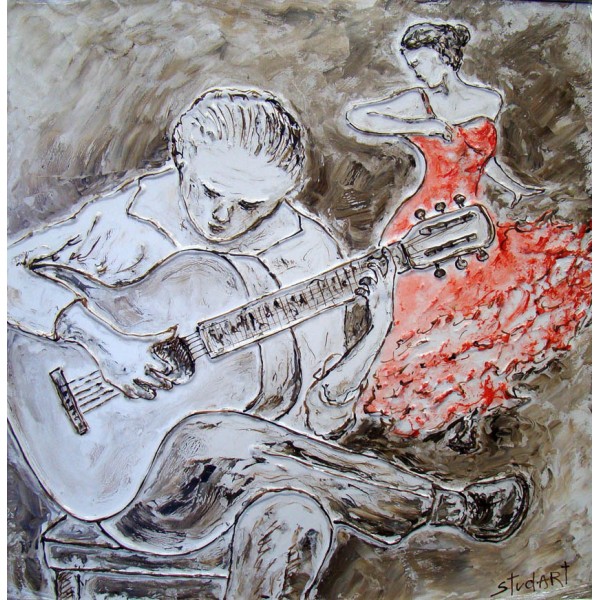 "Страсти по фламенко" (правая часть триптиха) , холст, масло, 60 х 60 см, 2009 г.