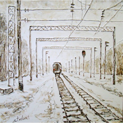 "Остановка в пути" , холст, масло, 50 х 50 см, 2009 г.